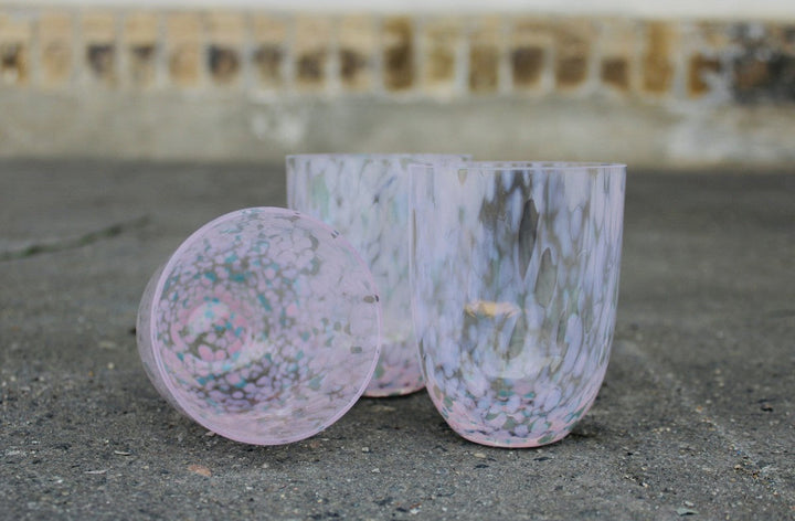 Anna von Lipa Trinkgläser Confetti tumbler Rosa + Tyrkys - Trinkglas bei Nauli and Stories