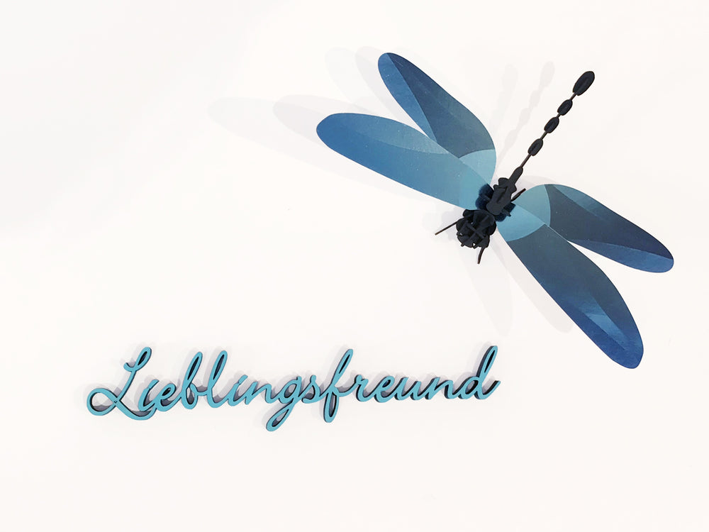 3D-Bastelset DIY-Set DIY - Bastel - Set - Anisoptera Libelle blau bei Nauli and Stories