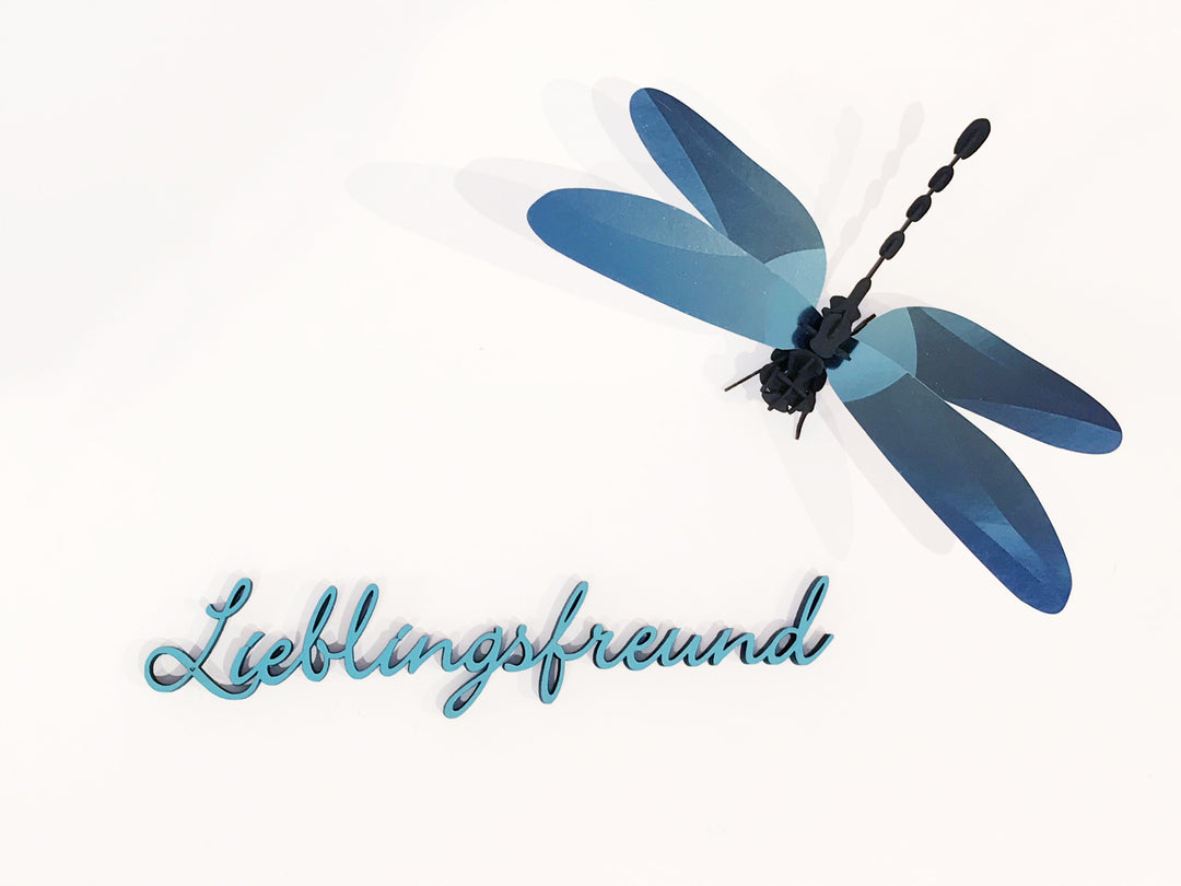 3D-Bastelset DIY-Set DIY - Bastel - Set - Anisoptera Libelle blau bei Nauli and Stories
