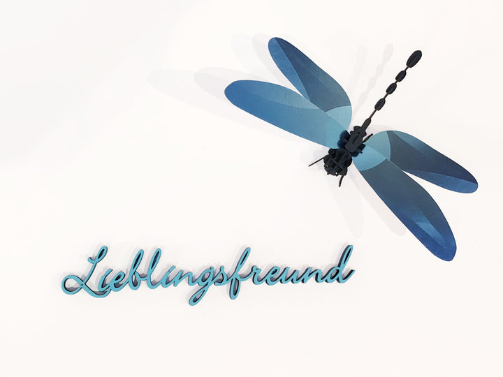 3D-Bastelset DIY-Set DIY - Bastel - Set - Anisoptera Libelle blau bei Nauli and Stories