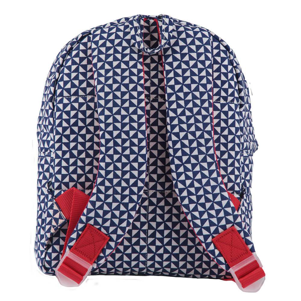 Bakker Kinderrucksack Kindergarten- Rucksack mit grafischem Muster in blau weiß bei Nauli and Stories