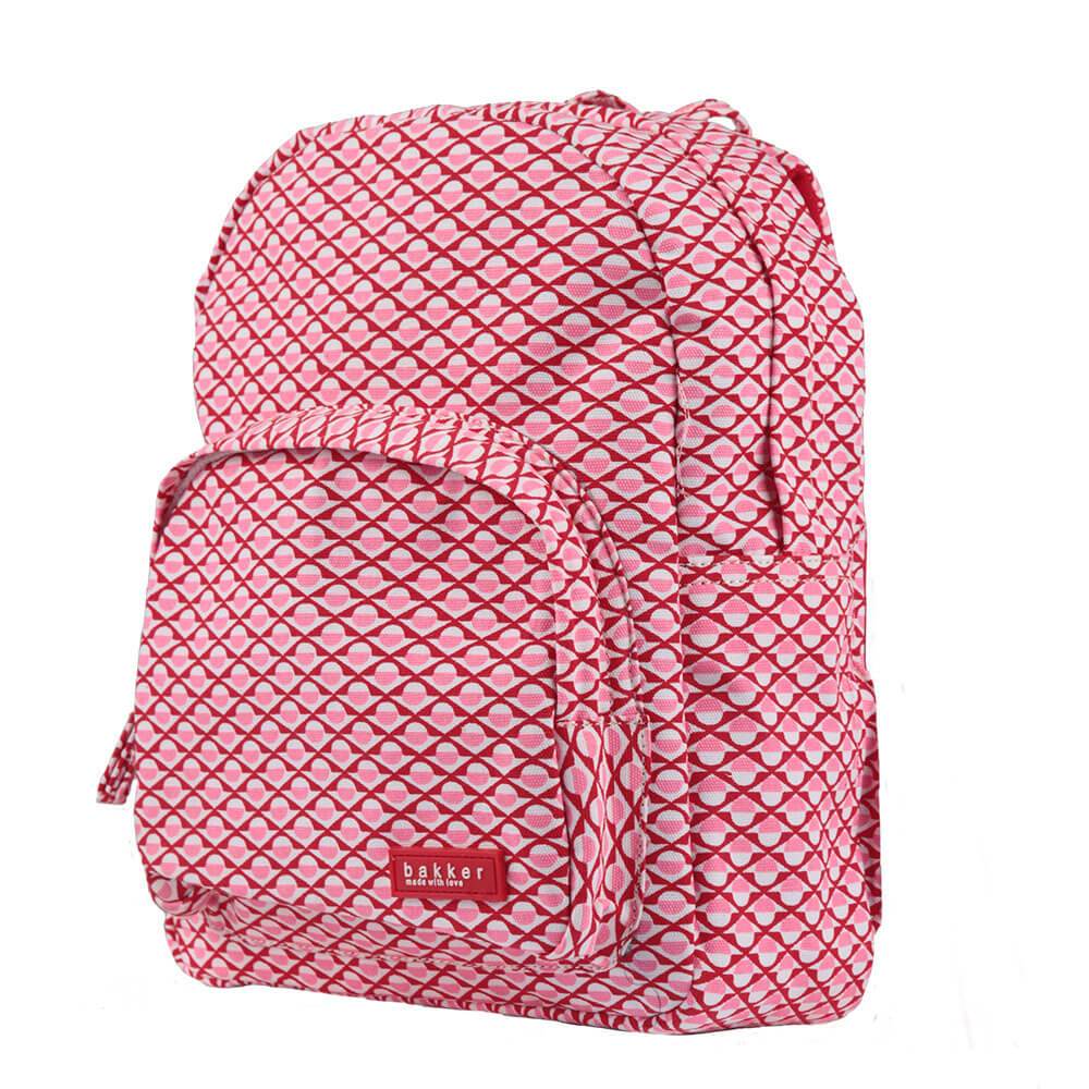 Bakker Kinderrucksack Kindergarten- Rucksack mit grafischem Muster in rosa und rot bei Nauli and Stories