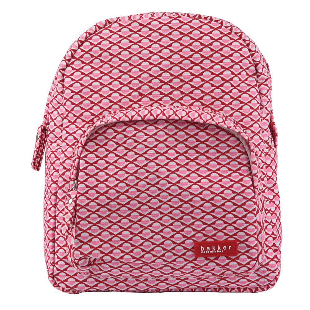 Bakker Kinderrucksack Kindergarten- Rucksack mit grafischem Muster in rosa und rot bei Nauli and Stories