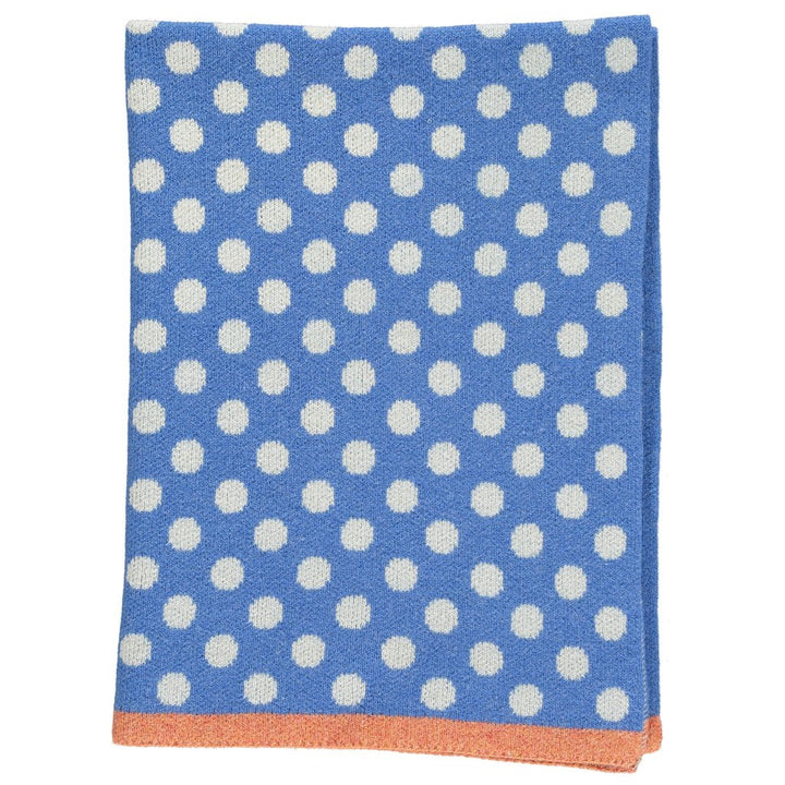Catherine Tough Babydecke Babydecke aus Lammwolle - blau mit weißen Polkadots bei Nauli and Stories