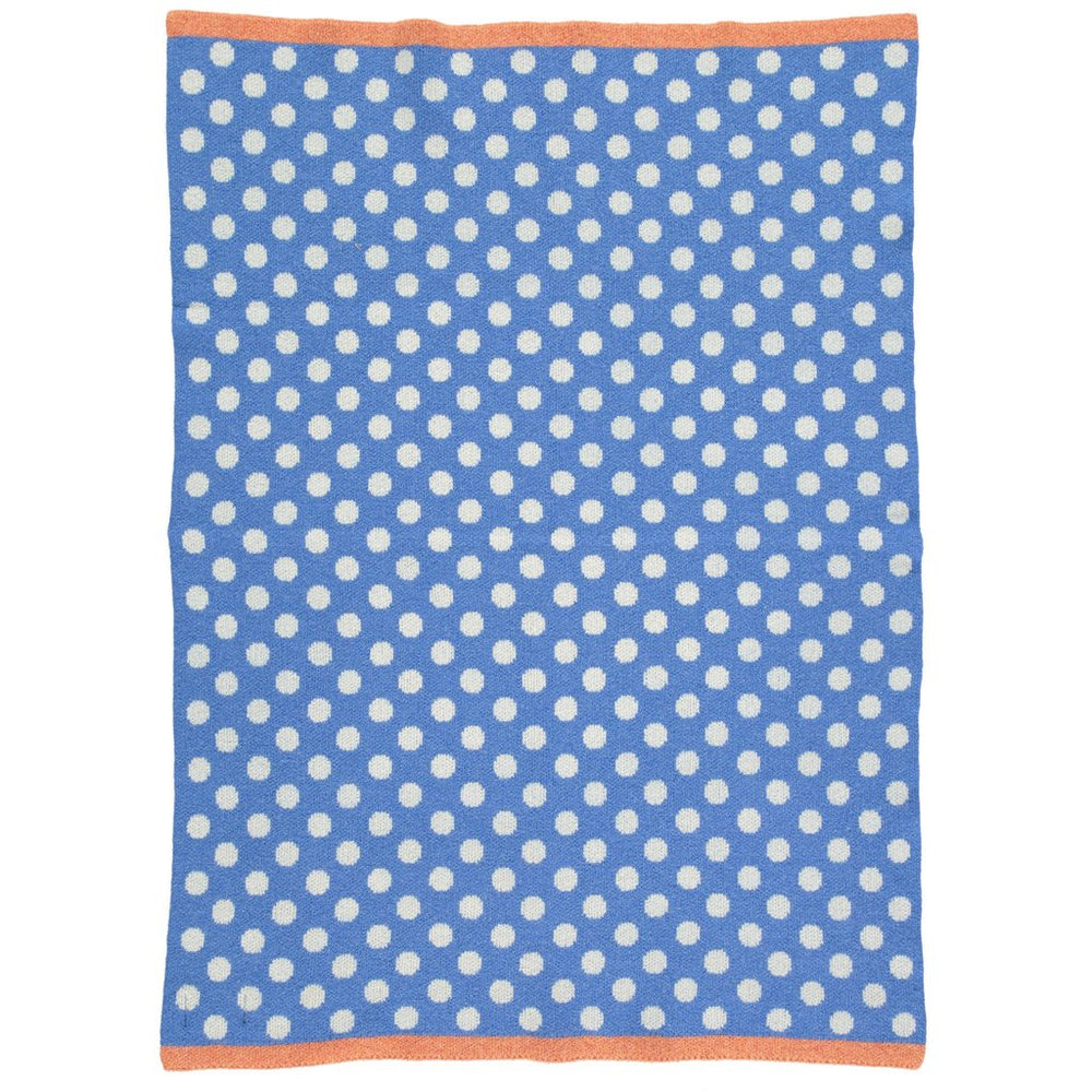 Catherine Tough Babydecke Babydecke aus Lammwolle - blau mit weißen Polkadots bei Nauli and Stories