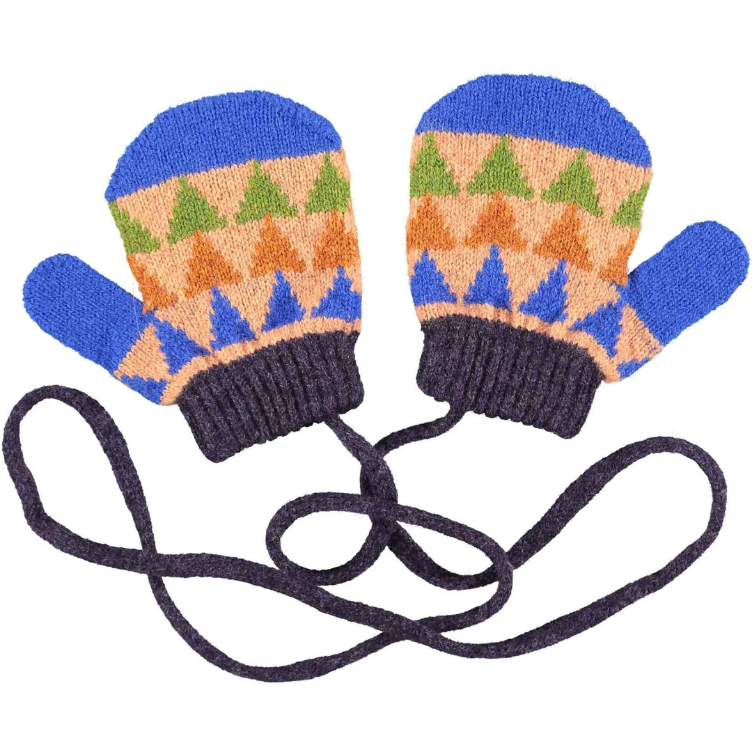 Catherine Tough Handschuhe Kleinkinder Fäustlinge aus Lammwolle Triangel orange, grün, blau bei Nauli and Stories