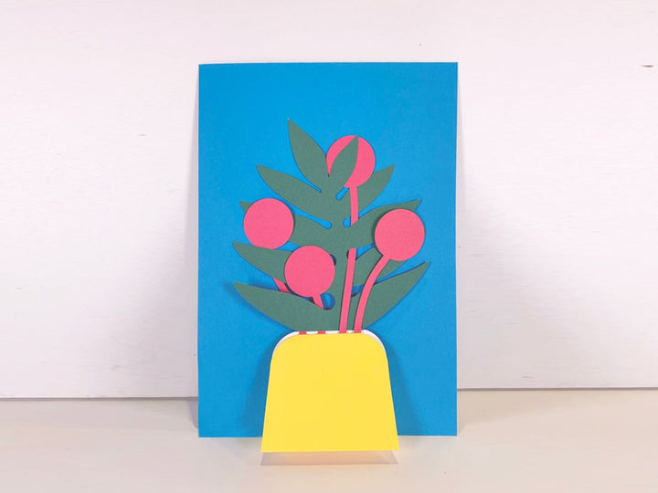 cut & make Grußkarte misc. Blumenvase Pop Up Karte bei Nauli and Stories