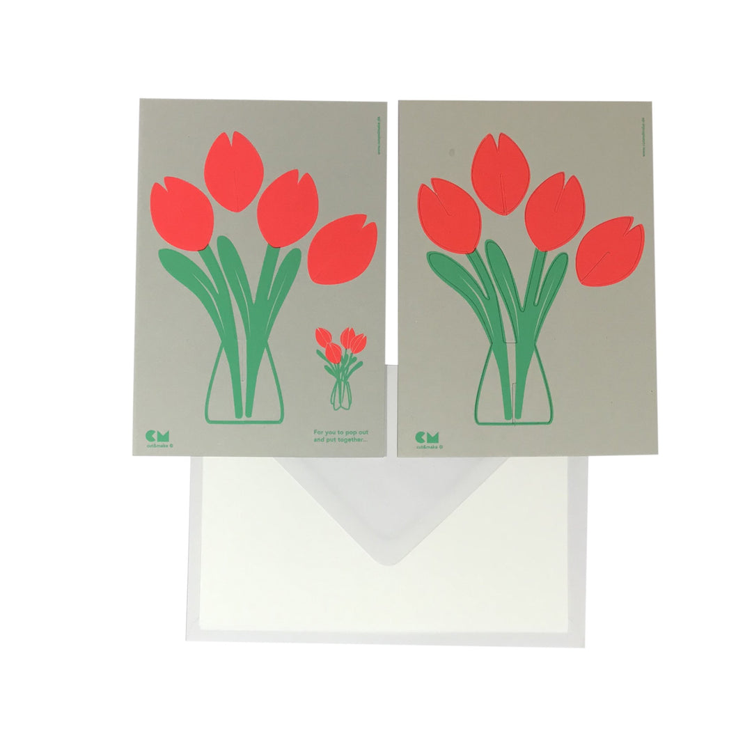 cut & make Grußkarte Tulpen Karte