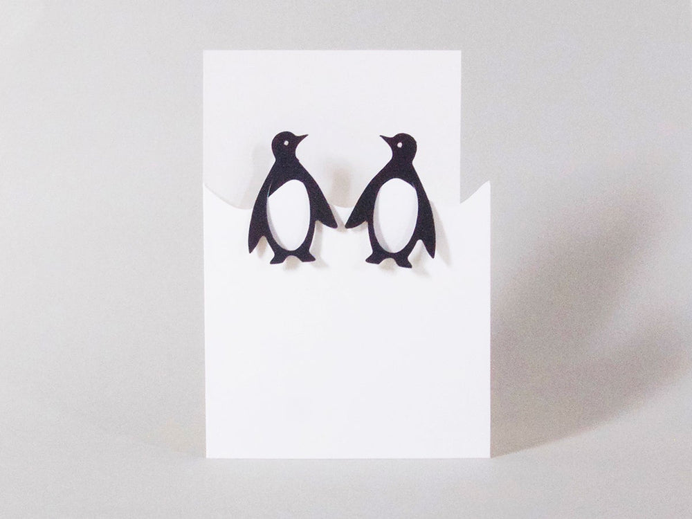 cut & make Hochzeitskarte Pinguin Pärchen Cut out Karte mit Lesezeichen bei Nauli and Stories