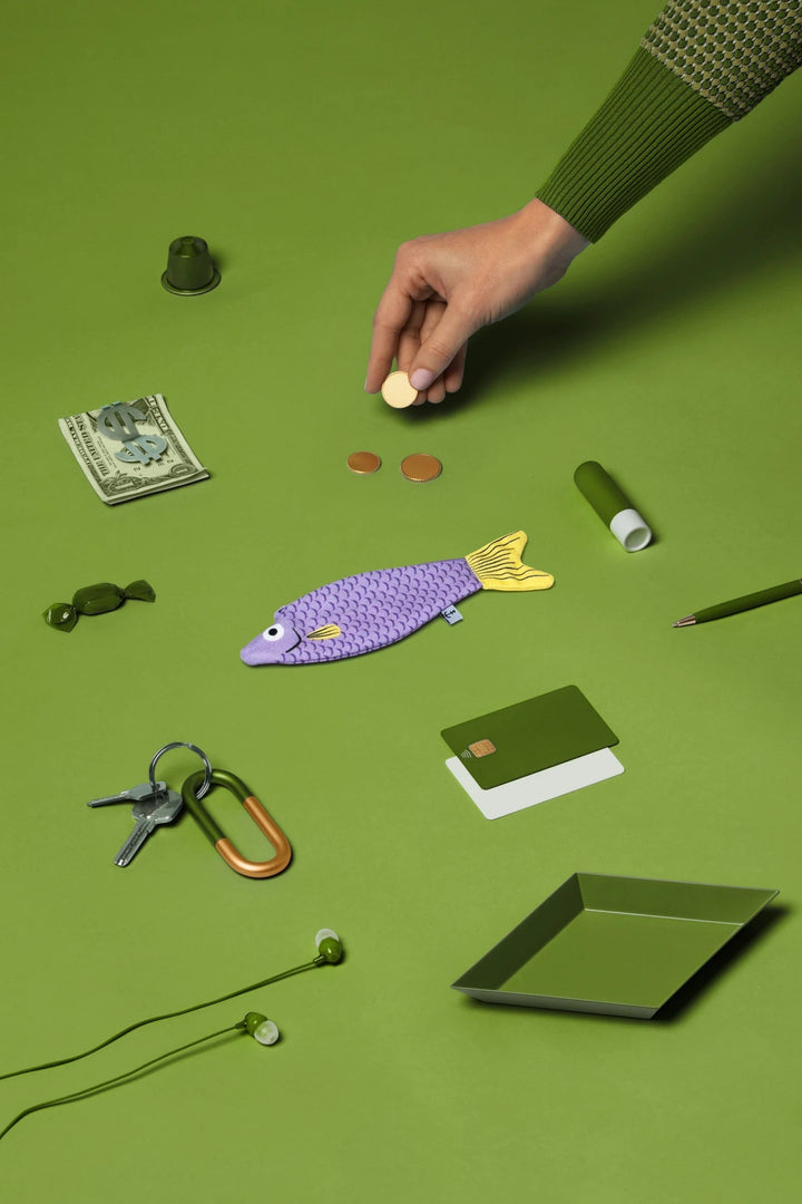 Don Fisher Geldbörse Cardenal lila gelb | Fisch- Täschchen | Geldbörse bei Nauli and Stories