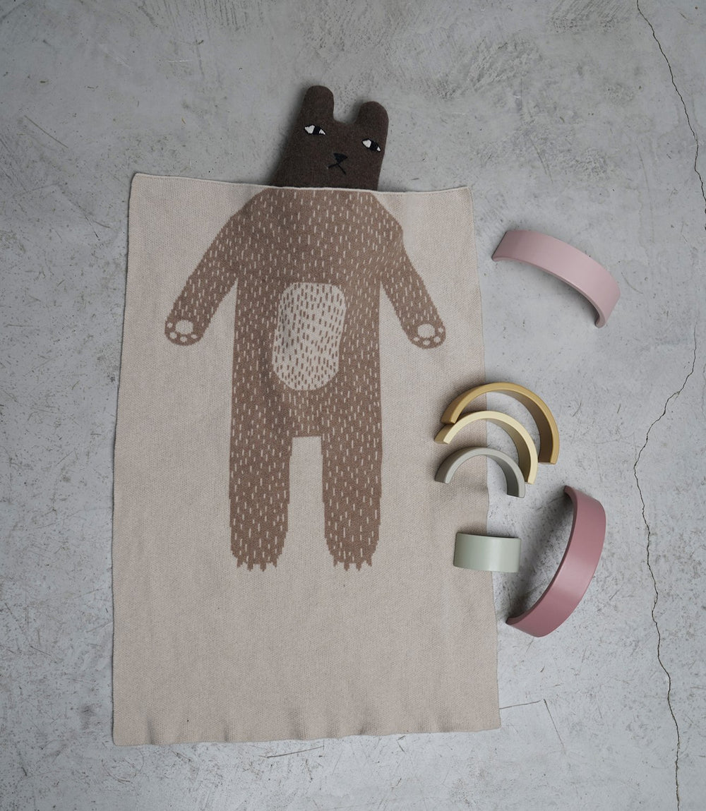 Donna Wilson Babydecke Babydecke aus Baumwolle brauner Bär bei Nauli and Stories