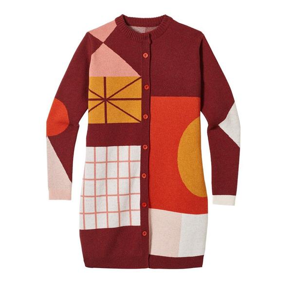 Donna Wilson Strickjacke Rot oranger langer Cardigan aus Lamwolle bei Nauli and Stories