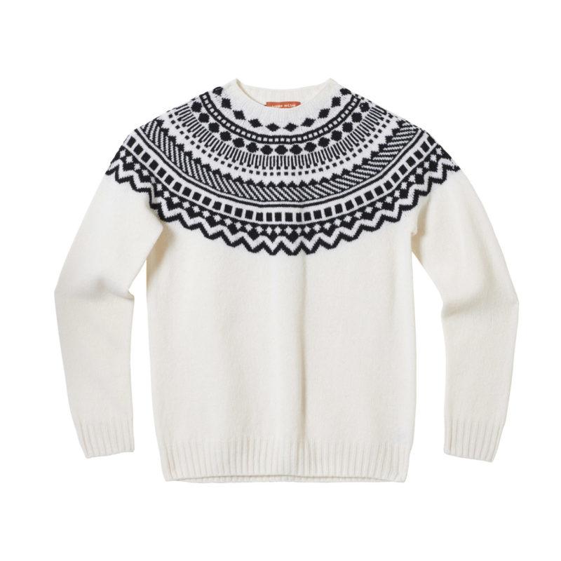 Donna Wilson Pullover weiß schwarzer Pullover aus reiner Wolle bei Nauli and Stories