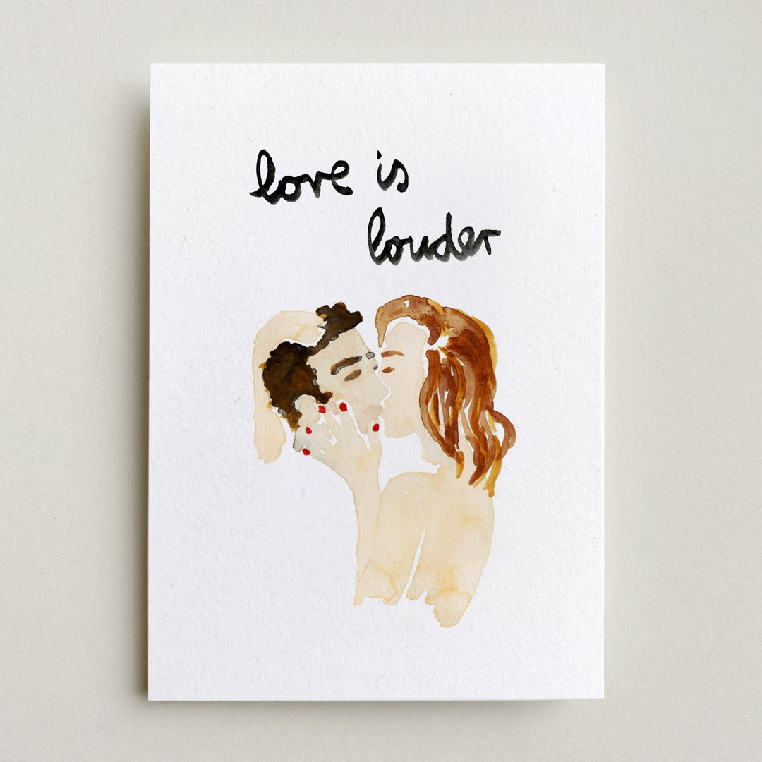 Farina Kuklinski Grußkarte Love is louder | Grußkarte mit Kuss