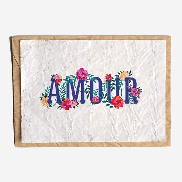 Growingpaper Liebe Grußkarte mit Samenpapier - Amour bei Nauli and Stories