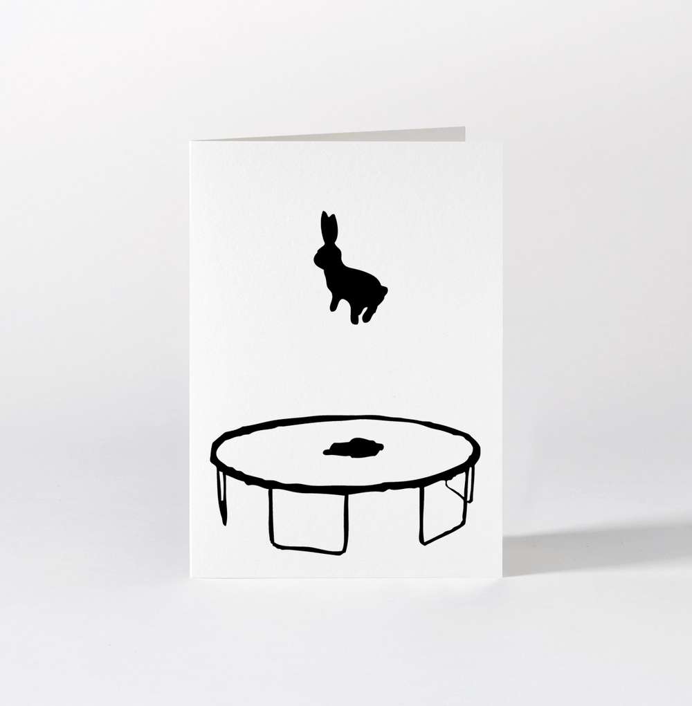 HAM by Jo Ham Grußkarte Hasen - Grußkarte - auf dem Trampolin