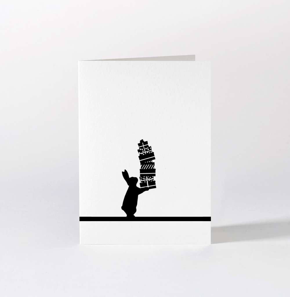 HAM by Jo Ham Grußkarte Hasen - Grußkarte - ein Berg von Geschenke für Dich! bei Nauli and Stories