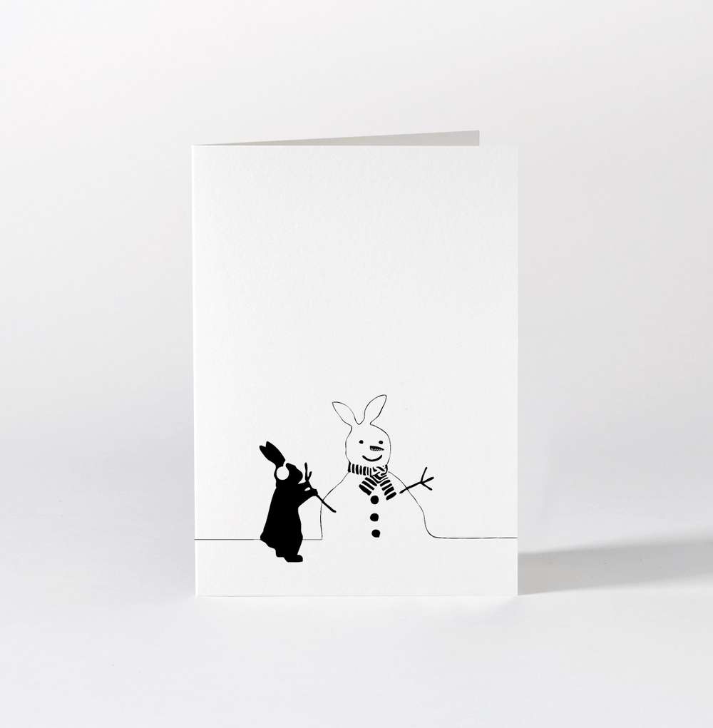 HAM by Jo Ham Winter Hasen - Grußkarte - Schneemann bei Nauli and Stories