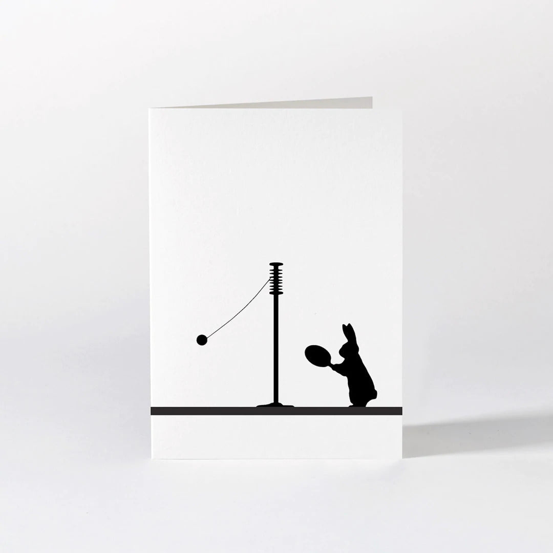 HAM by Jo Ham Grußkarte Hasen - Grußkarte - Swingball spielender Hase bei Nauli and Stories