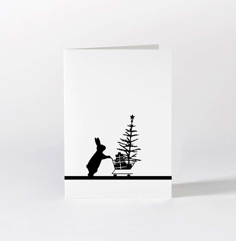 HAM by Jo Ham Weihnachten Hasen - Grußkarte - Weihnachtseinkäufe - Christmas Shopping Rabbit bei Nauli and Stories