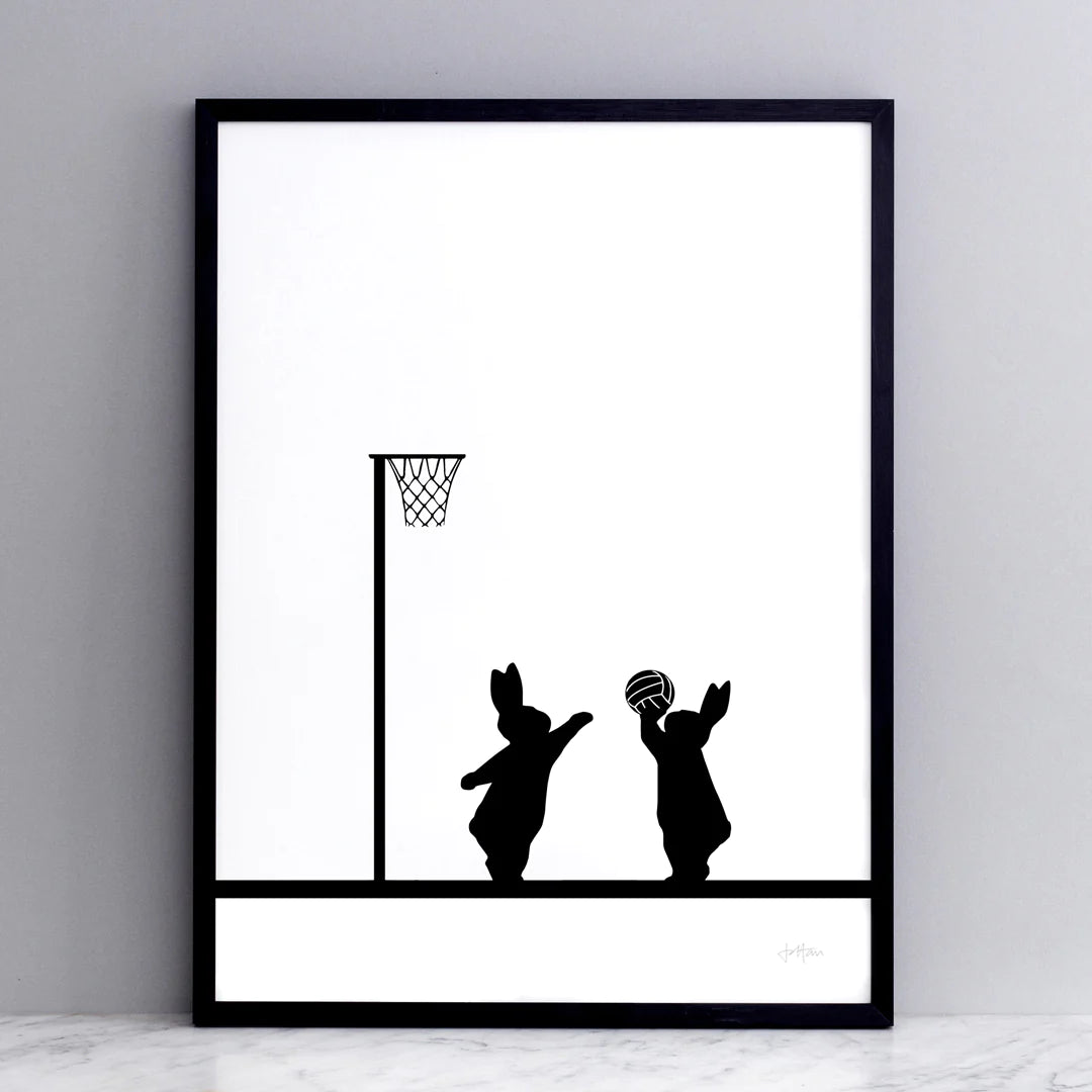 HAM by Jo Ham Kunstdruck Kunstdruck Basketball spielender Hase, 30x40cm