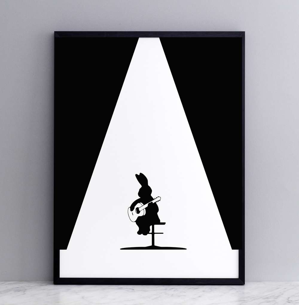 HAM by Jo Ham Kunstdruck Kunstdruck Gitarre spielender Hase, 30x40cm bei Nauli and Stories