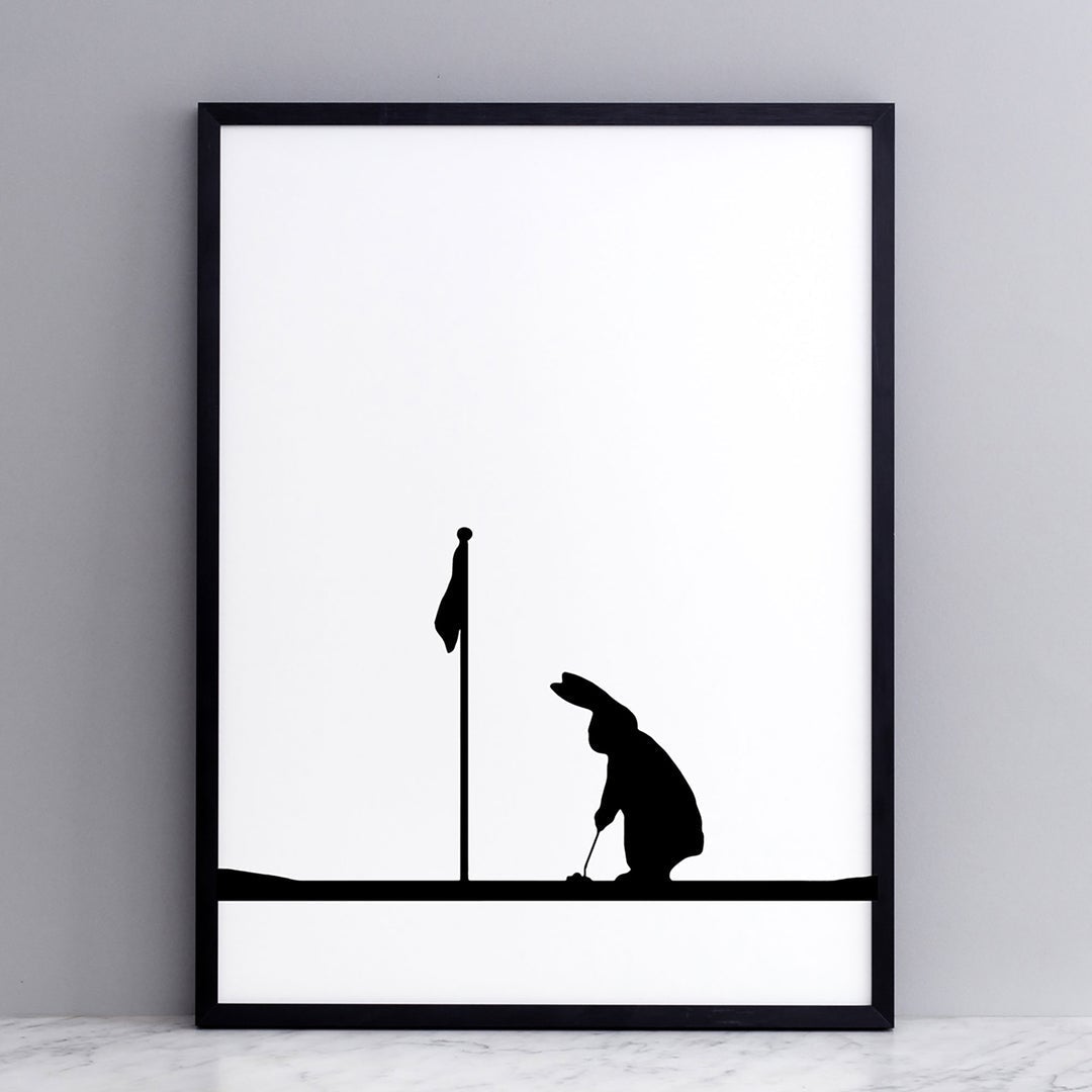 HAM by Jo Ham Kunstdruck Kunstdruck Golf spielender Hase, 30x40cm bei Nauli and Stories