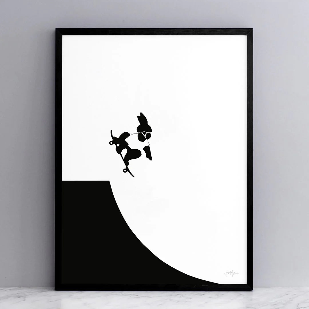 HAM by Jo Ham Kunstdruck Kunstdruck Skateboardender Hase, 30x40cm bei Nauli and Stories