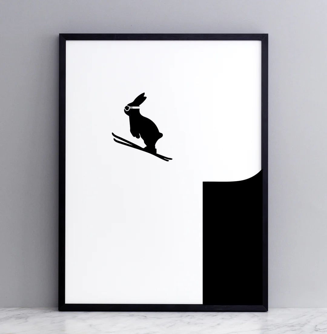 HAM by Jo Ham Kunstdruck Kunstdruck Ski springender Hase, 30x40cm bei Nauli and Stories