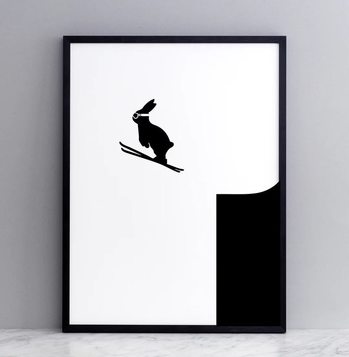 HAM by Jo Ham Kunstdruck Kunstdruck Ski springender Hase, 30x40cm bei Nauli and Stories