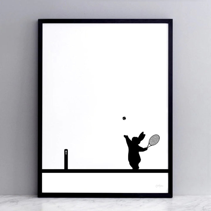 HAM by Jo Ham Kunstdruck Kunstdruck Tennis spielender Hase, 30x40cm bei Nauli and Stories