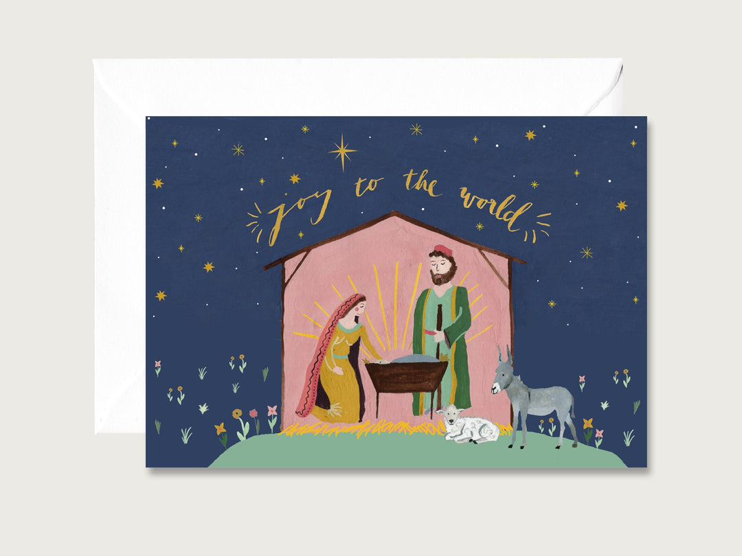 Herz & Papier Weihnachten Weihnachtskarte - Joy to the world - Krippe bei Nauli and Stories