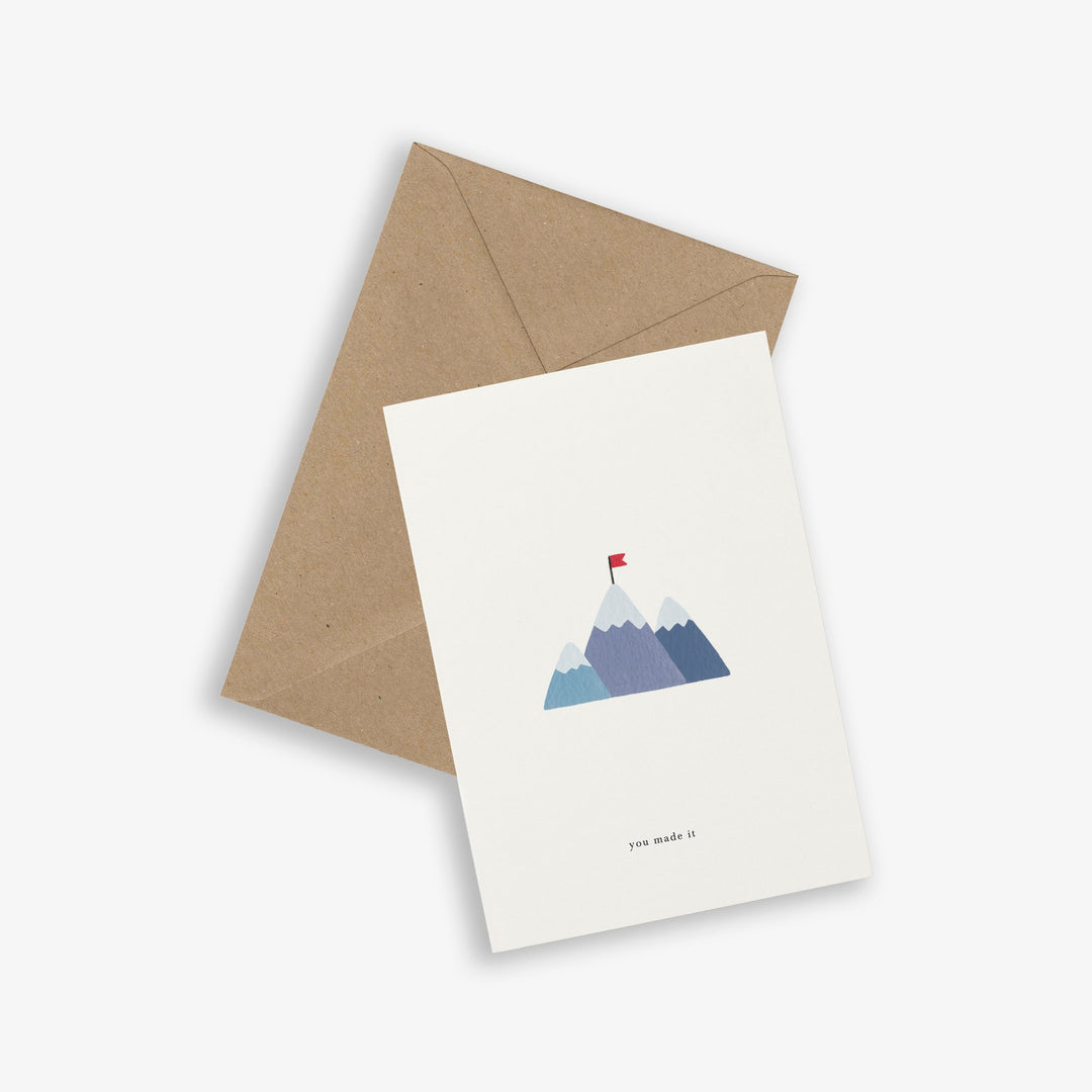 Kartotek Gratulation! Glückwunschkarte - Berggipfel erreicht - You made it! bei Nauli and Stories