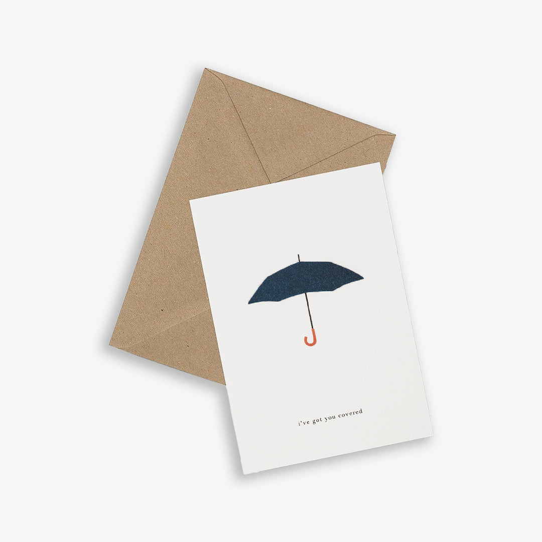 Kartotek Grußkarte Grußkarte - I've got you covered - Regenschirm