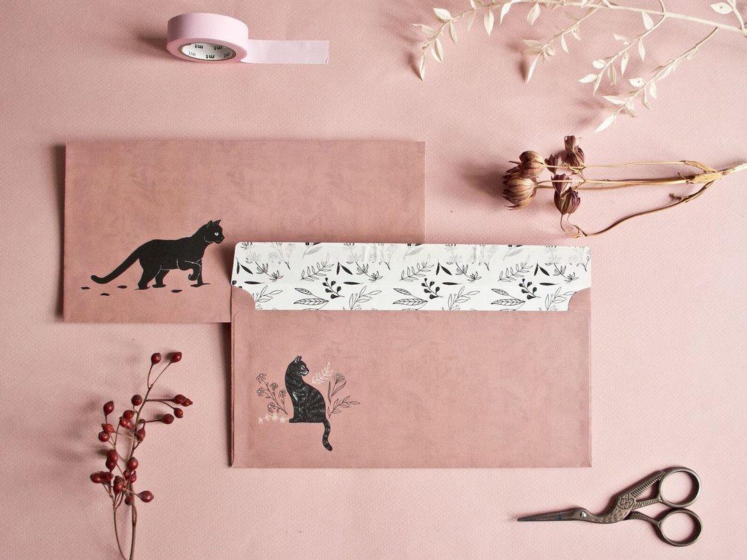 Katja Rub Briefpapier Briefumschläge Set - Katzen - Katja Rub bei Nauli and Stories