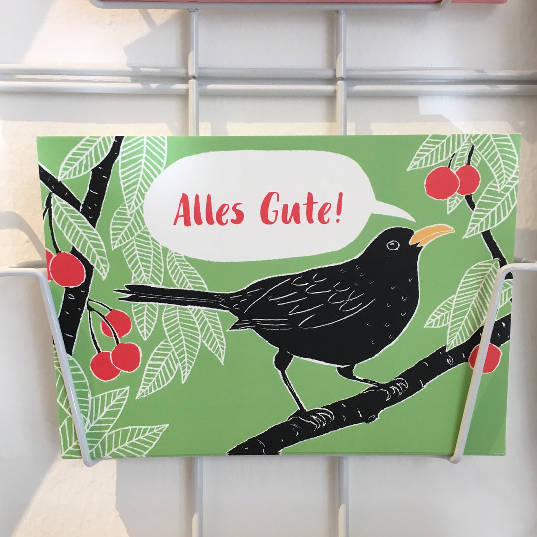 Katja Rub Grußkarte misc. Grußkarte Alles Gute! - Amsel bei Nauli and Stories
