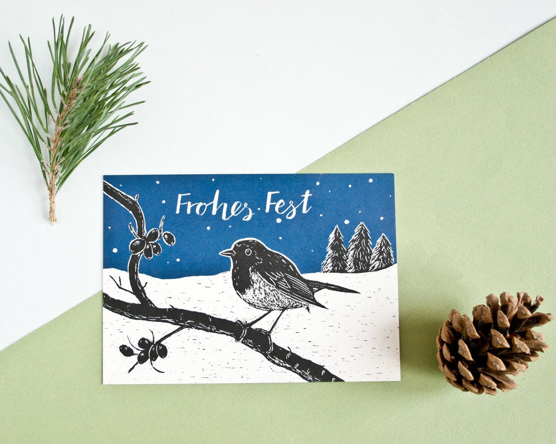 Katja Rub Grußkarte Weihnachtskarte Vogel