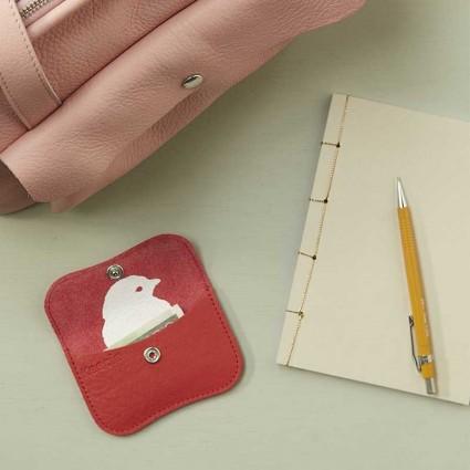 Keecie Geldbeutel aus Leder Mini Me Wallet coral bei Nauli and Stories