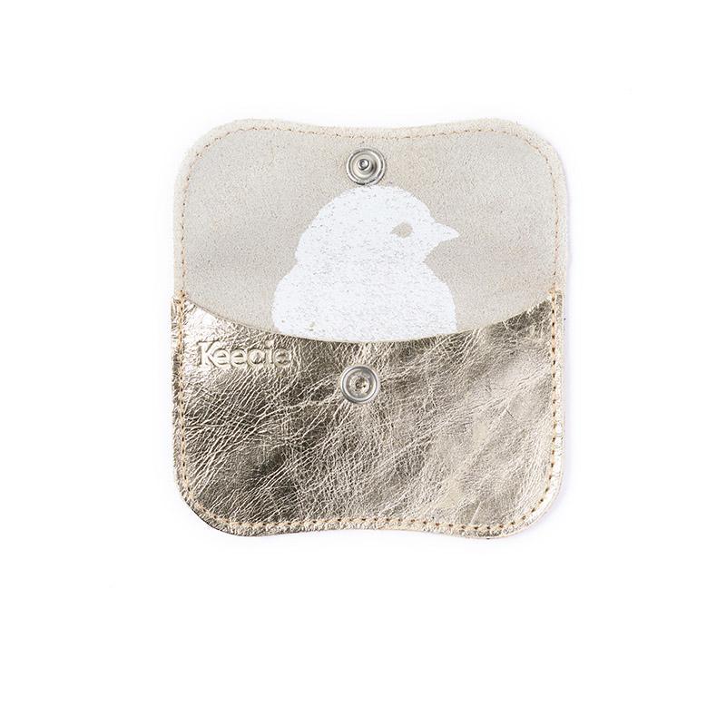 Keecie Geldbeutel aus Leder Mini Me Wallet gold bei Nauli and Stories