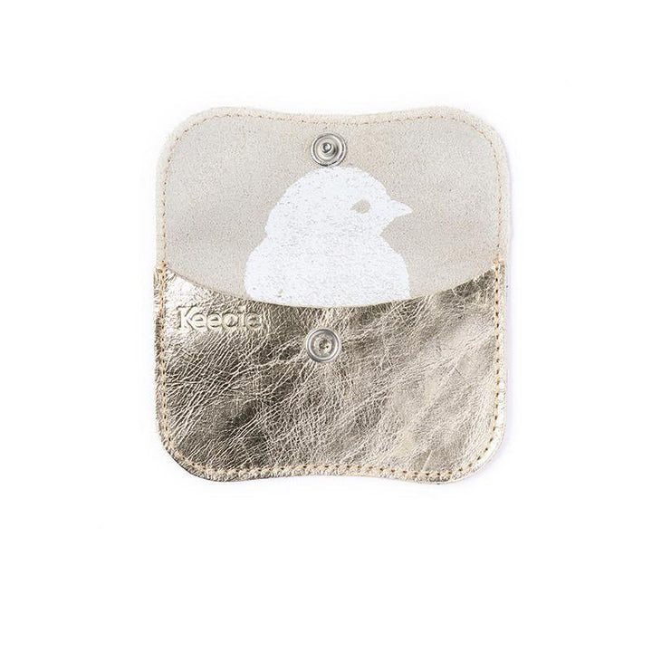 Keecie Geldbeutel aus Leder Mini Me Wallet gold bei Nauli and Stories