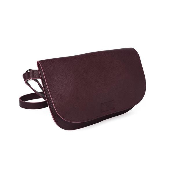 Keecie Handtasche Handtasche aus Leder Aubergine  - Lazy Boy bei Nauli and Stories