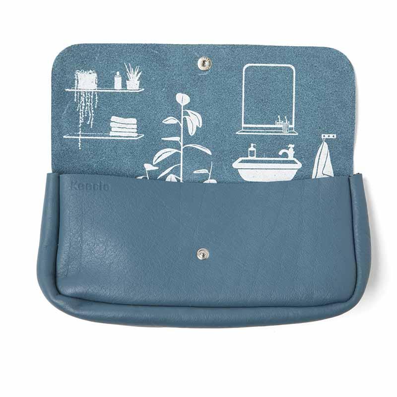 Keecie Kulturbeutel Kosmetiktasche - Time Flies - blau bei Nauli and Stories