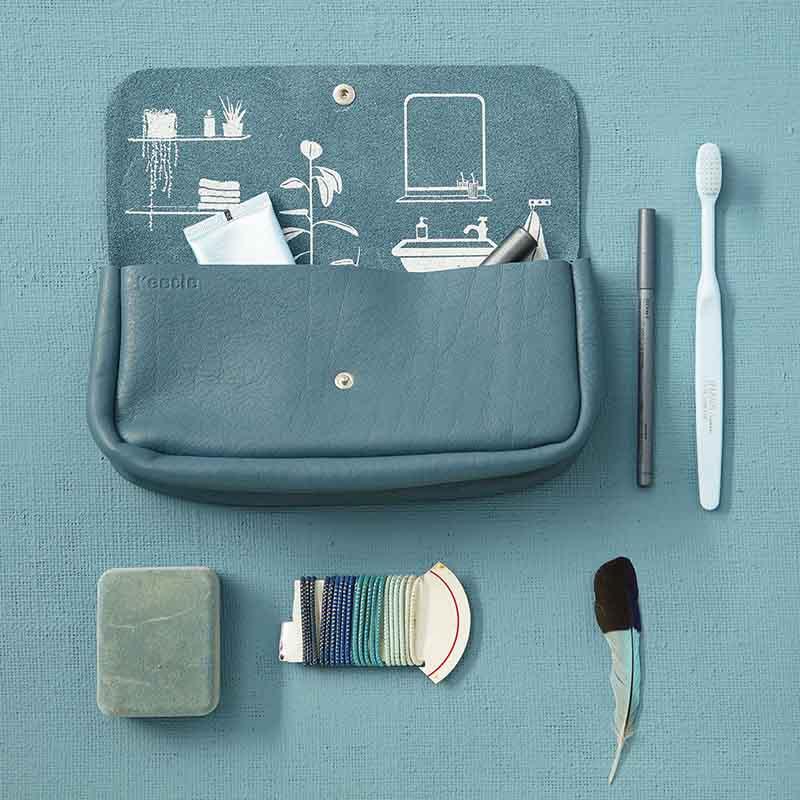 Keecie Kulturbeutel Kosmetiktasche - Time Flies - blau bei Nauli and Stories
