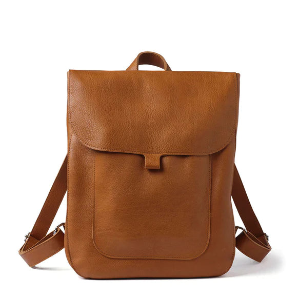 Keecie Rucksack Lederrucksack Come Along Cognac used look