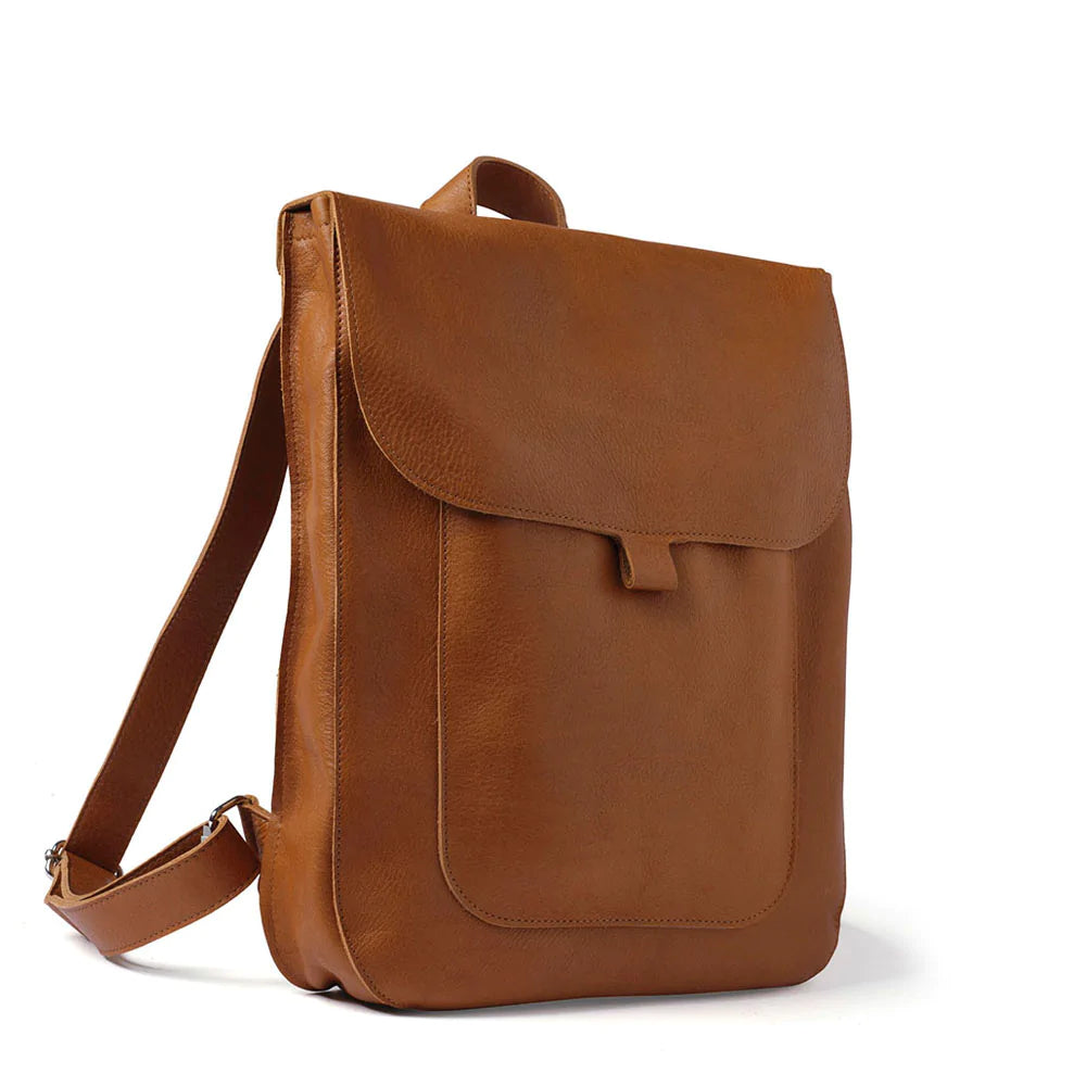 Keecie Rucksack Lederrucksack Come Along Cognac used look bei Nauli and Stories