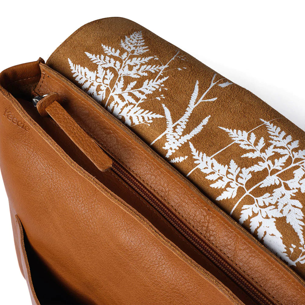 Keecie Rucksack Lederrucksack Come Along Cognac used look bei Nauli and Stories