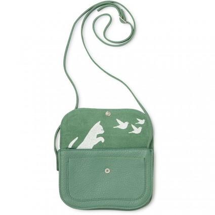 Keecie Handtasche Cat Chase kleine Ledertasche grün bei Nauli and Stories