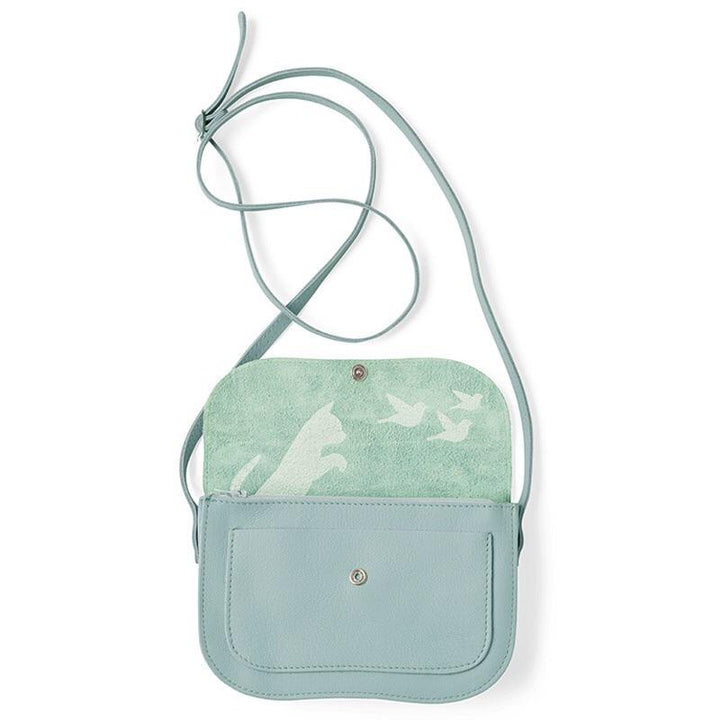 Keecie Handtasche Cat Chase kleine Ledertasche hellblau mint bei Nauli and Stories