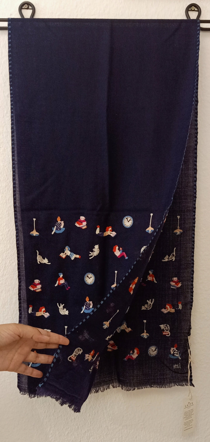 LAÏTEworks Schal Handbestickter Schal aus Kaschmir / Wolle bei Nauli and Stories