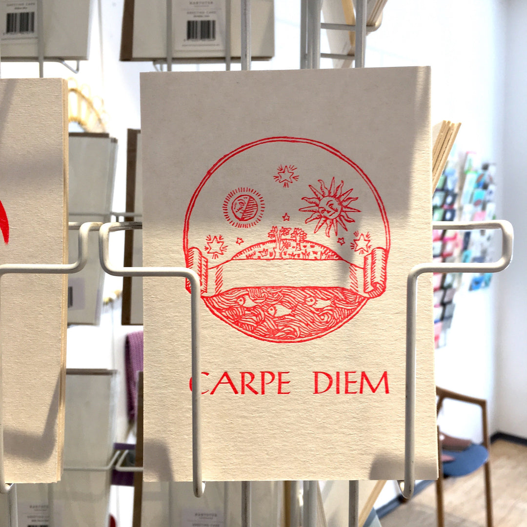 Letternpresse Grußkarte Carpe Diem Letterpress Grußkarte bei Nauli and Stories